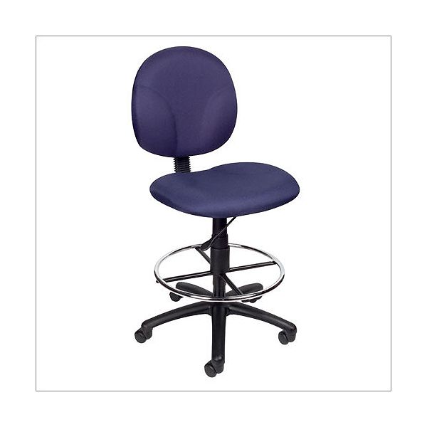 Adjustable Drafting Stool With Foot Ring - Blue Fabric BOP1112_2085858