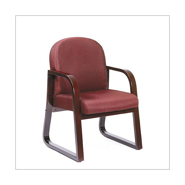 17.5"h Molded Mahogany Reception Chair - Burgundy Fabric BOP1104_2085820