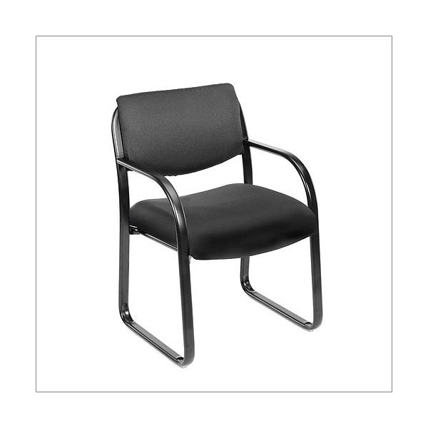 18"h Guest Chair With Lumbar Support - Black Fabric BOP1098_2085782