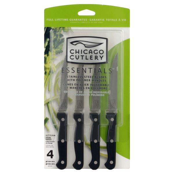 Chicago Cutlery Essentials Steak Knives, 4.5 Inch, 4 knives