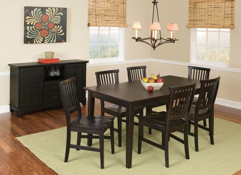Home Styles Arts & Crafts Dining Table-Ebony Finish