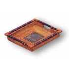 Square Rattan & Terra Cotta Small Tray