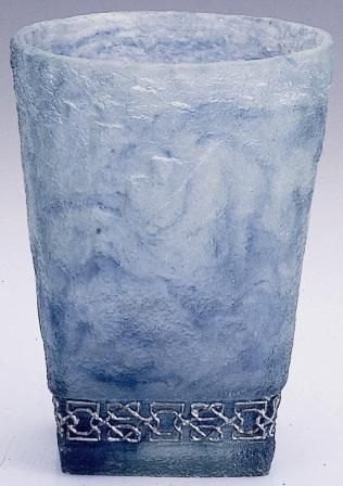 Neu Home Blue Waste Basket with Silver Accents