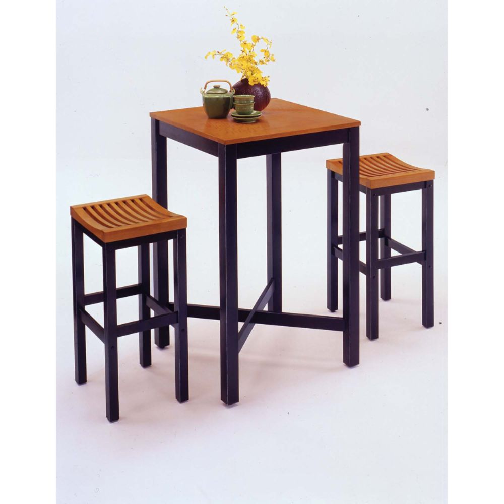 Home Styles 3-Piece Bar Set - Oak/Black Finish