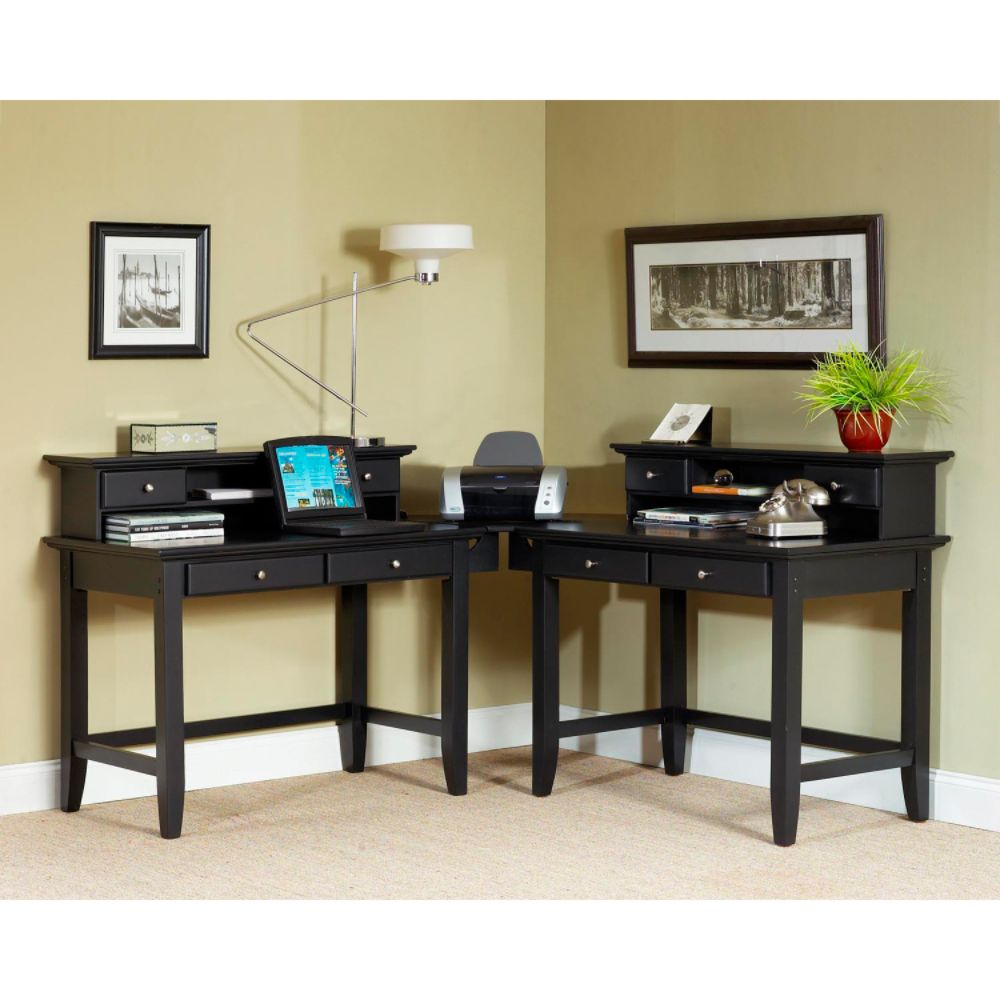 Home Styles Bedford 42"W Corner Computer Desk & Hutch - Ebony