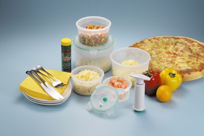 Technochef 5 in 1 Stackable Vacuum Food Storage Container Set - Round