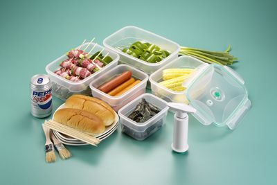 Technochef 5 PC Stackable Vacuum food storage container set - rectangle shape at Kmart.com