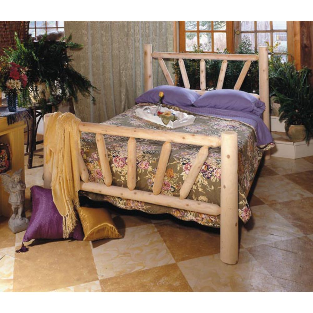 Cedar Looks Sunburst Wood King Bed Set