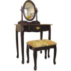 Wood 3 - Pc. Bedrooom Vanity Set - Cherry Finish