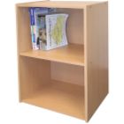24"H x 12"W x 16-1/2"D 2-Level Living Room Bookshelf - Light Natural Wood