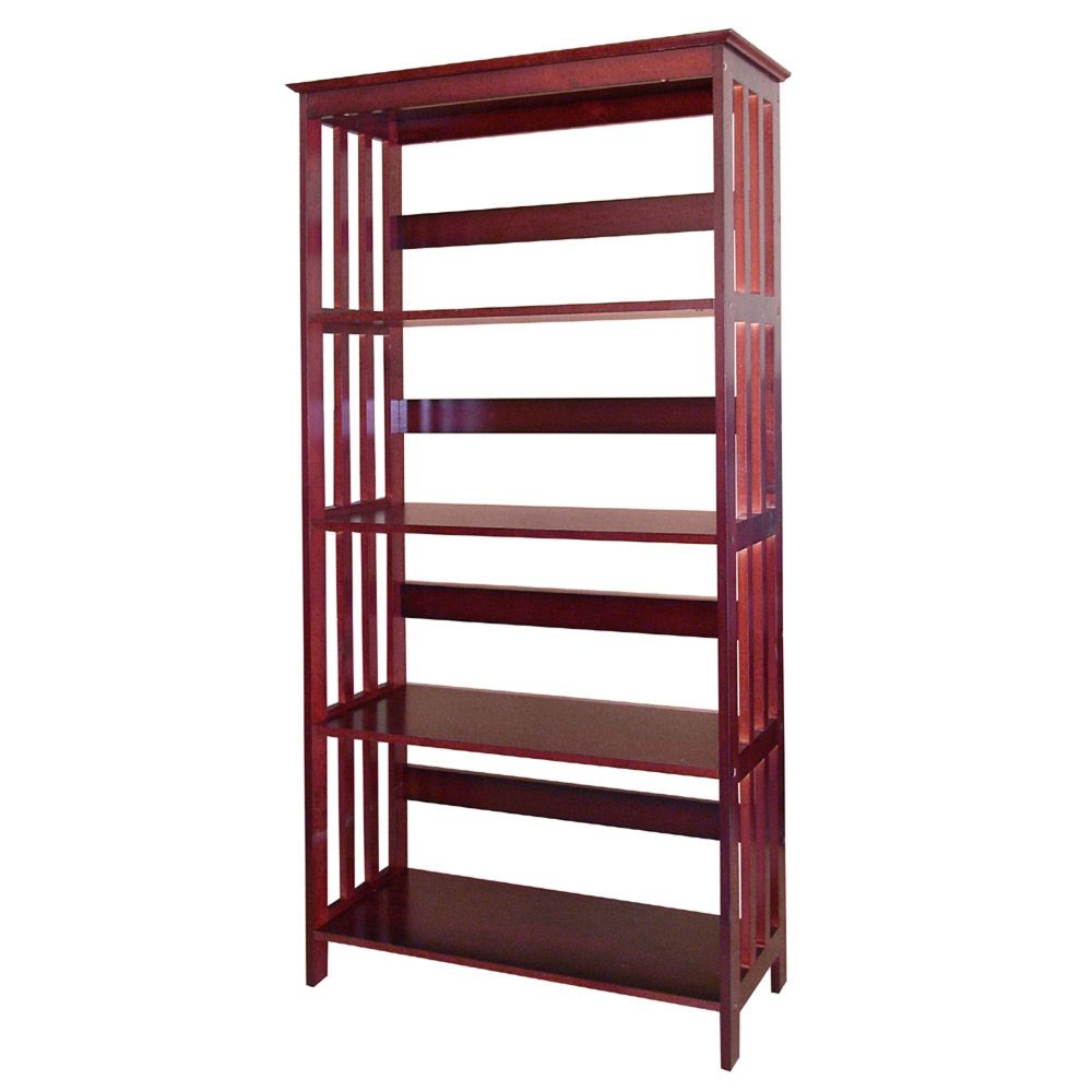 Ore 60" 4-Tier Living Room Bookcase - Cherry