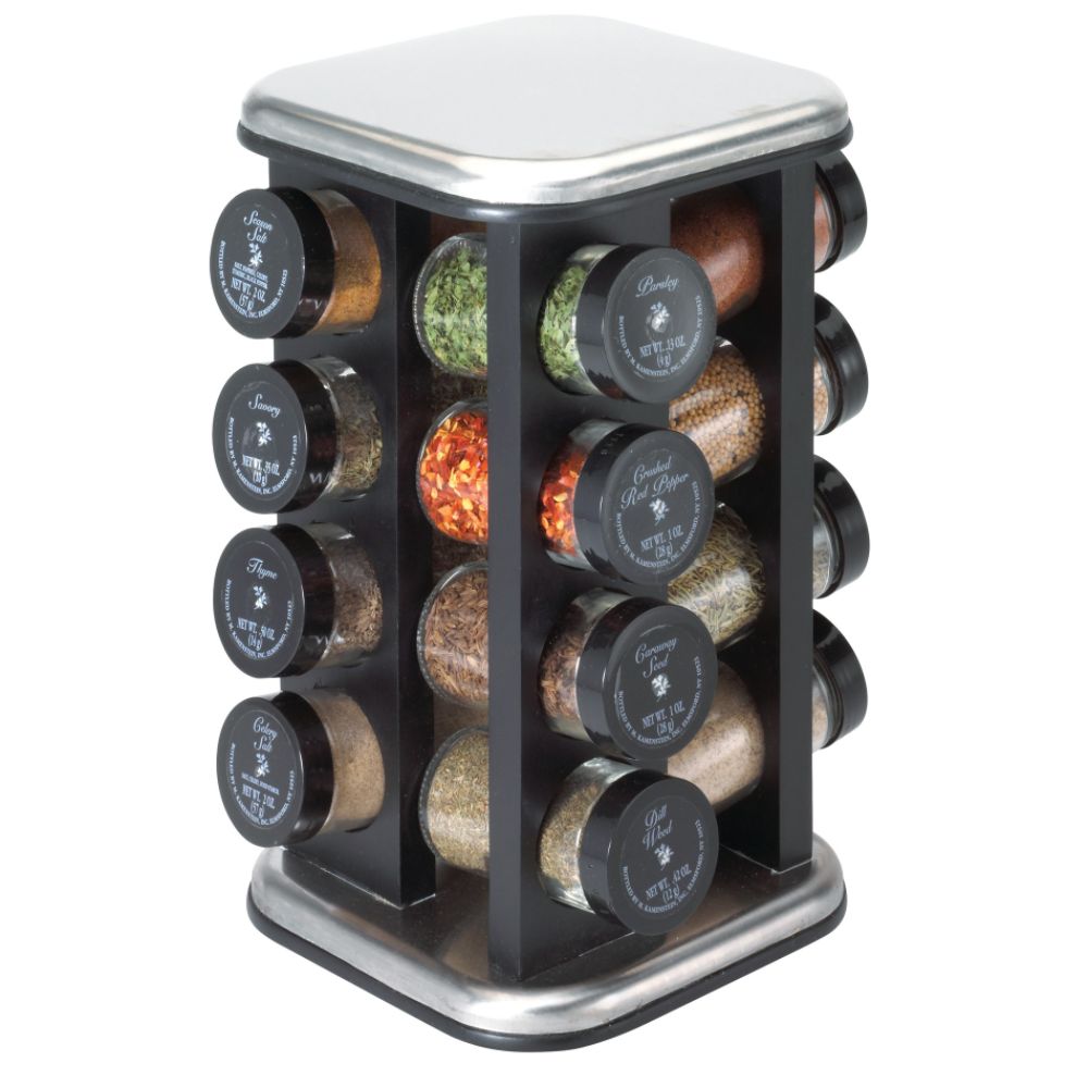 Kamenstein Metro Collection Black hardwood 16 Jar Spice Rack with Stainless Steel Accents at Sears.com