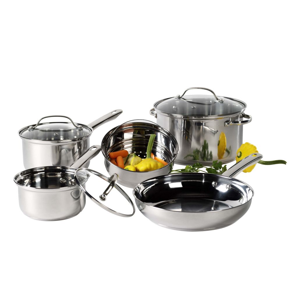 Basic Essentials 8 piece Stainless Steel Cookware Set at Sears.com