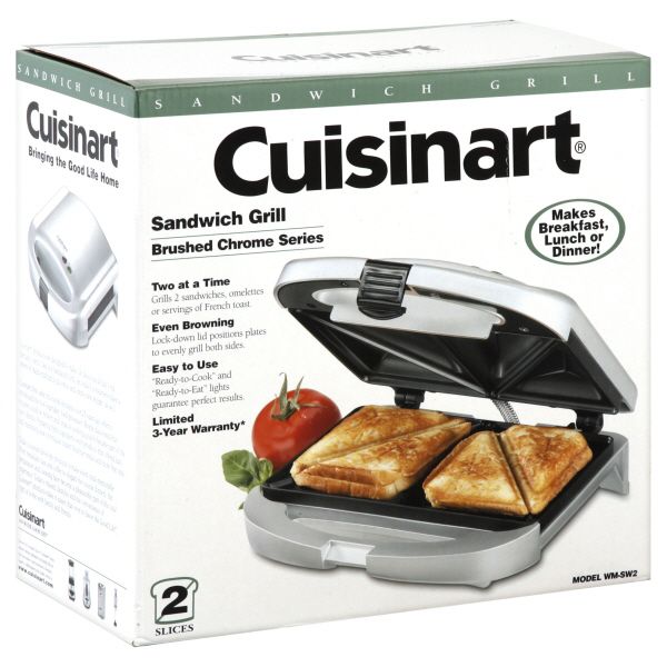 Cuisinart Sandwich Grill, Brushed Chrome Series, 1 grill