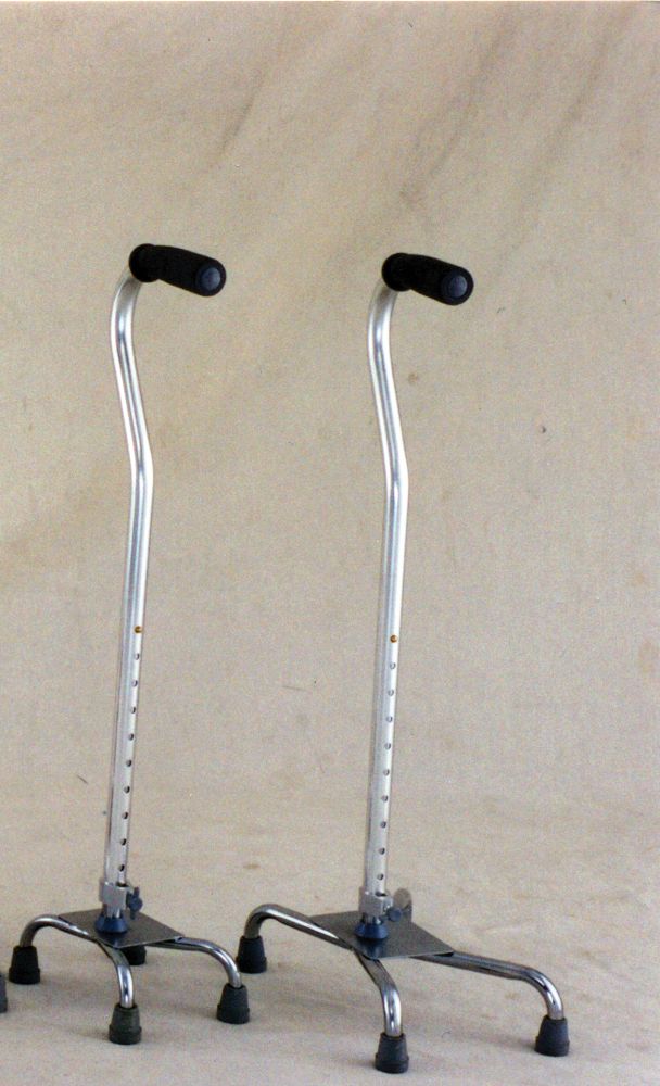 Quad Cane Large Base Chrome Adjustable