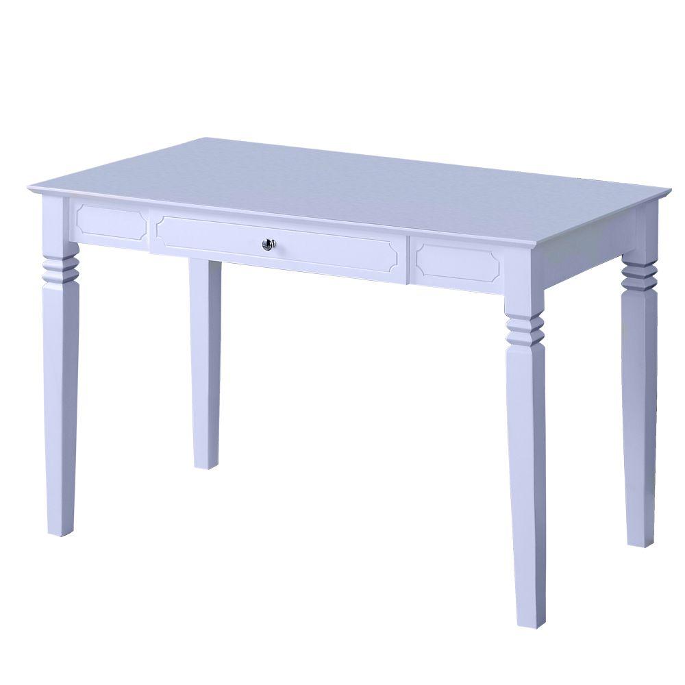 Walker Edison Elegant Solid Wood Desk - White
