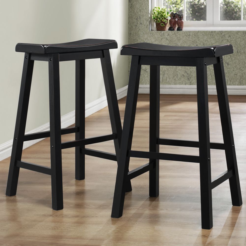 Oxford Creek 29 in. H Saddle Back Stools in Black Sand-Through (Set of 2) at Sears.com