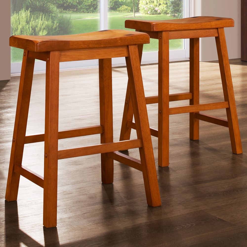 Oxford Creek 24 in. H Stool Saddle Back in Oak (Set of 2) at Sears.com