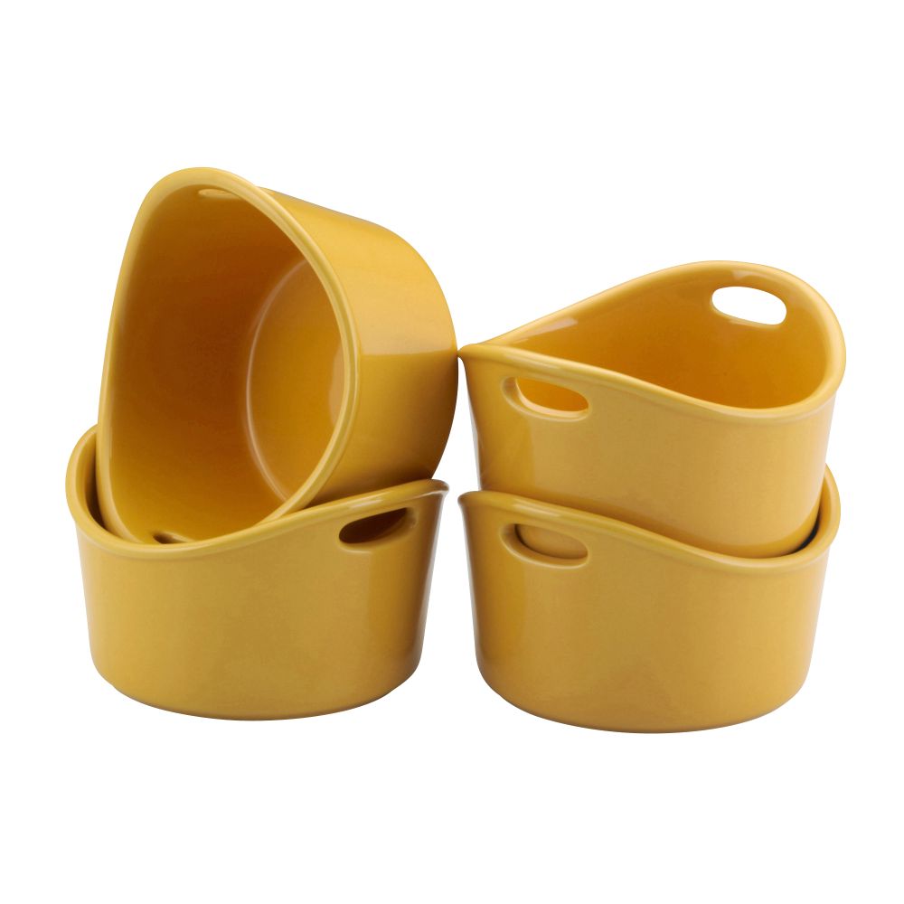 Rachael Ray 4 Piece Set Bubble & Brown Singles Yellow