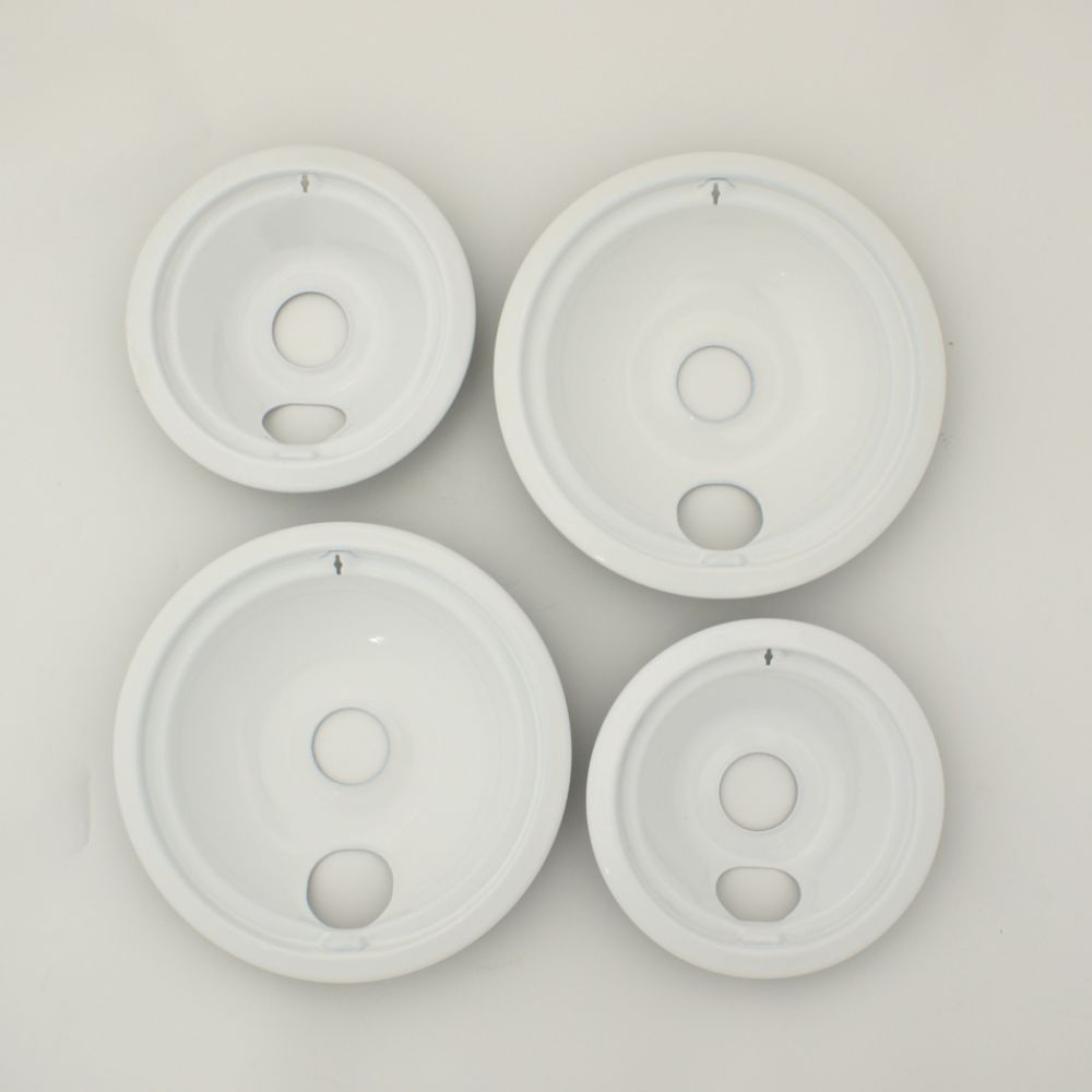 Range Kleen 2 - 6" and 2 - 8" white porcelain drip pans - 4 pack at Sears.com