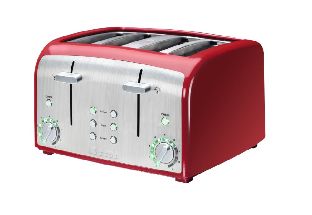 Kenmore 4-Slice Toaster - Red/Stainless Steel