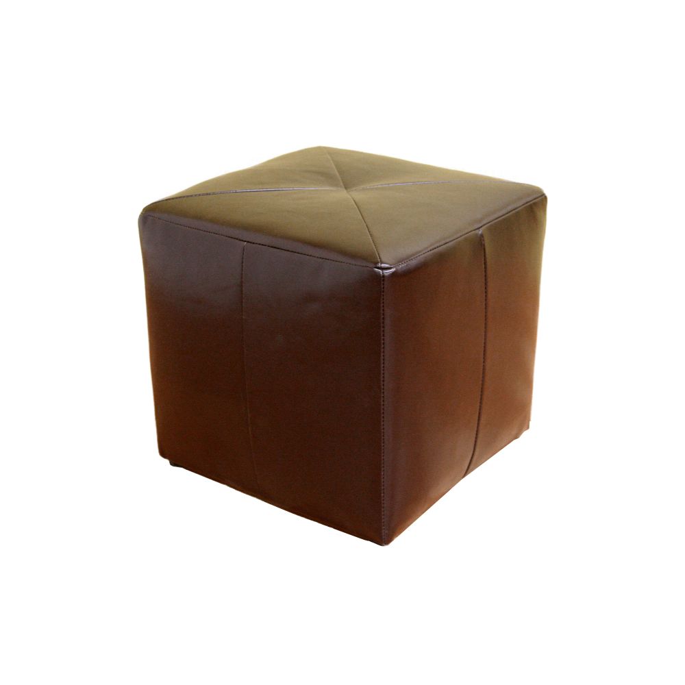 Baxton Studio 15"H x 16"W x 16"D Bonded Leather Ottoman - Brown at Sears.com