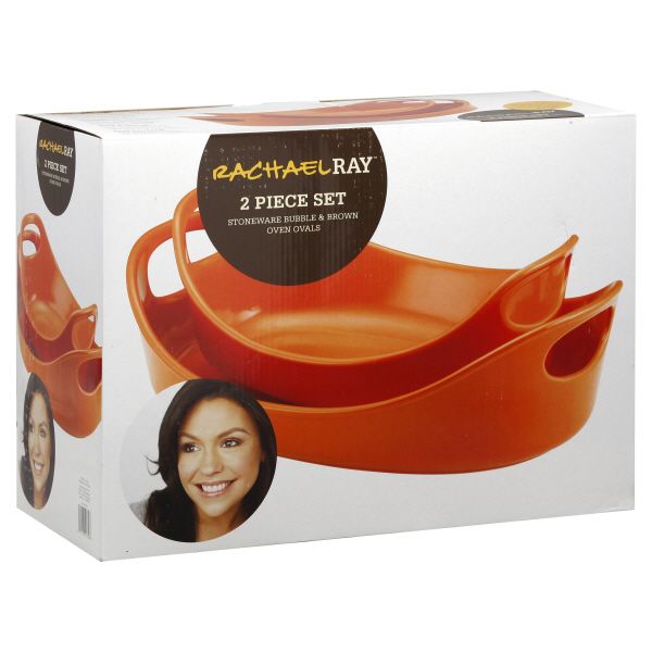 Rachael Ray 2 Piece Set, Stoneware Bubble & Brown Oven Ovals, 1 set