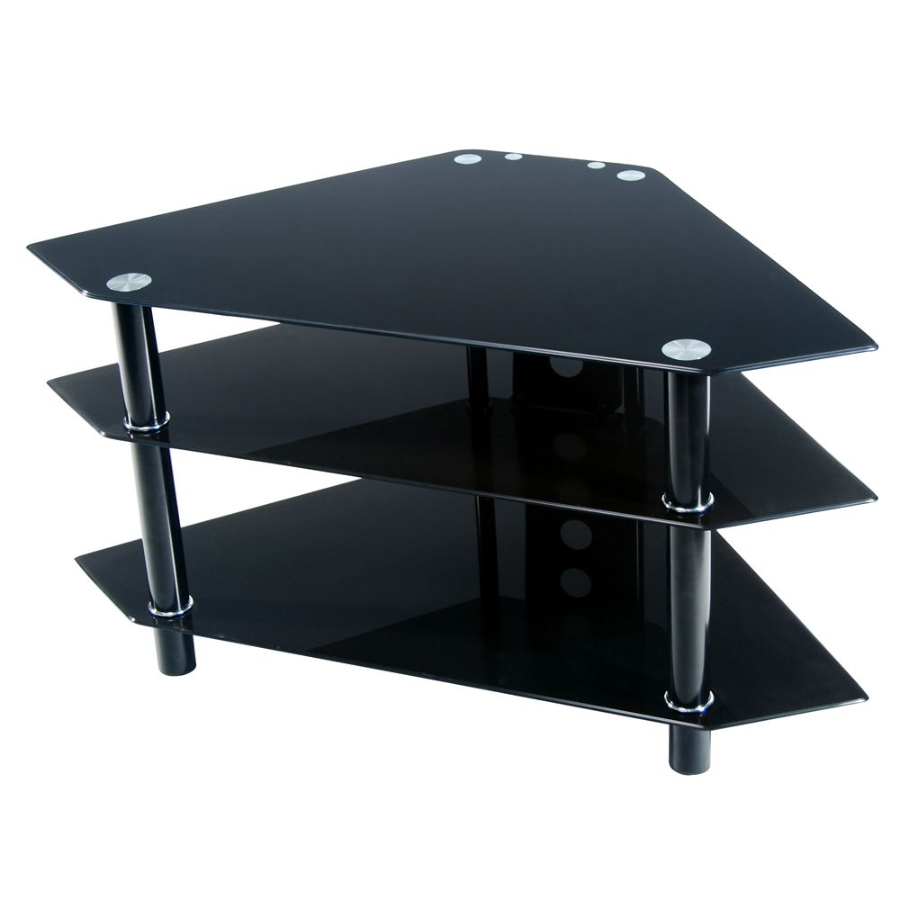 Walker Edison 44 in. Glass Corner TV Stand -