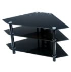 44 in. Glass Corner TV Stand - Black