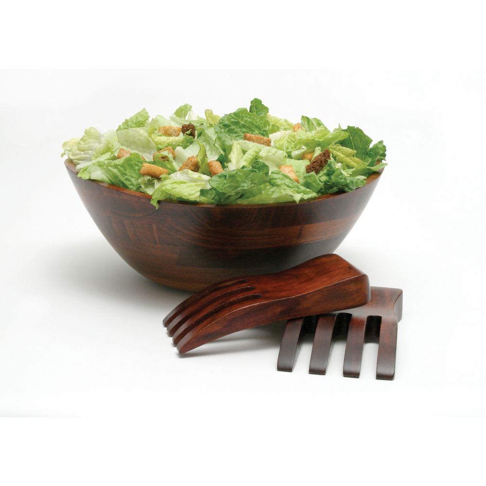 Lipper 3 Piece Set of 12in Cherry Matte Bowl with Wavy Rim & Matching Salad Hands at Sears.com