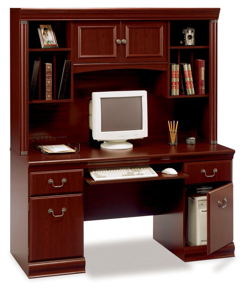 Bush Birmingham 40.5"H x 60.625"W x 13.875"D Executive Hutch - Harvest Cherry at Kmart.com