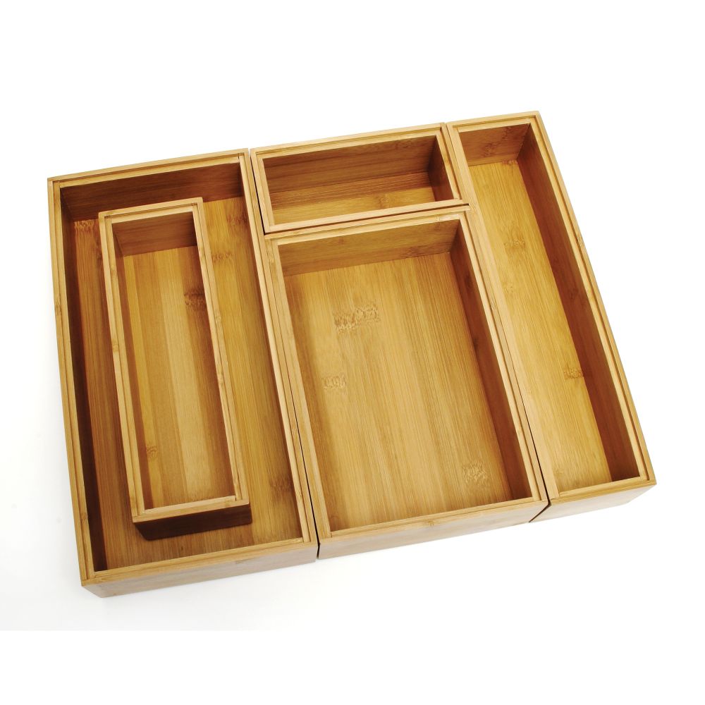 Lipper Wood Set of 4 Stackable Organization Boxes with A Bonus 5th Box at Kmart.com