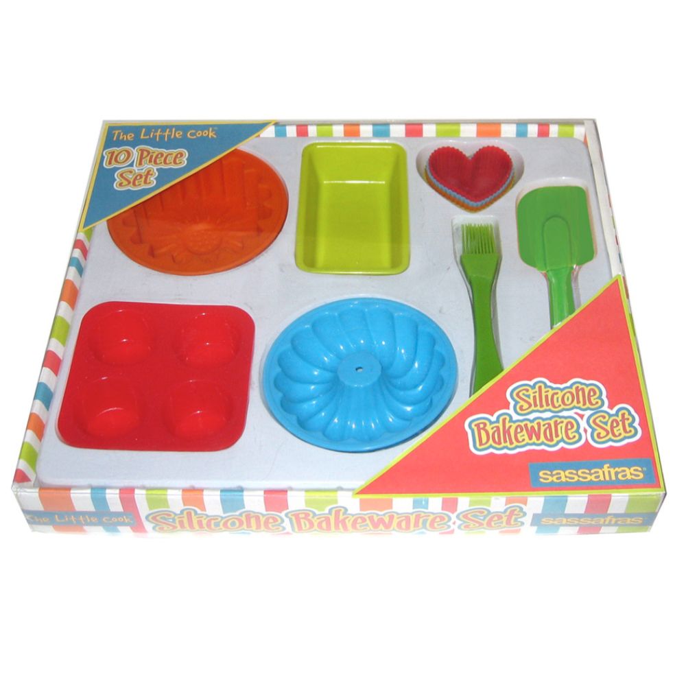 Sassafras Little Cook 10 Piece Silicone Bakeware Set