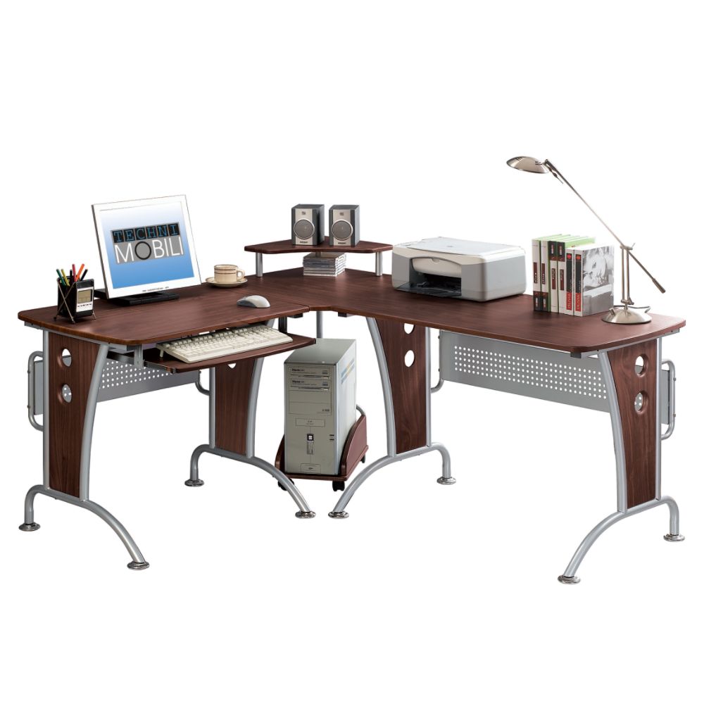 Techni Mobili Regency 68"W L Computer Workstation - Mahogany at Sears.com