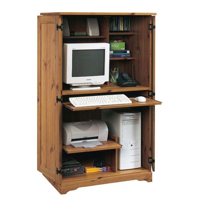 Sauder 54-1/4"H x 32-3/8"W x 21-1/4"D 2-Door Computer Armoire - Spiced Pine at Sears.com
