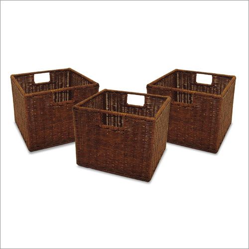 Winsome Espresso 3-Piece Wicker Basket Set