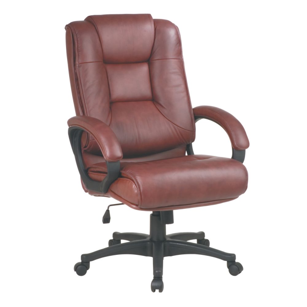 Office Star Deluxe High-Back Adjustable Executive Leather Chair - Tan at Sears.com