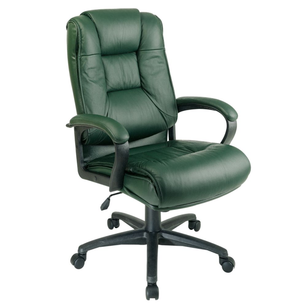 Office Star Deluxe High-Back Adjustable Executive Leather Chair - Green at Kmart.com