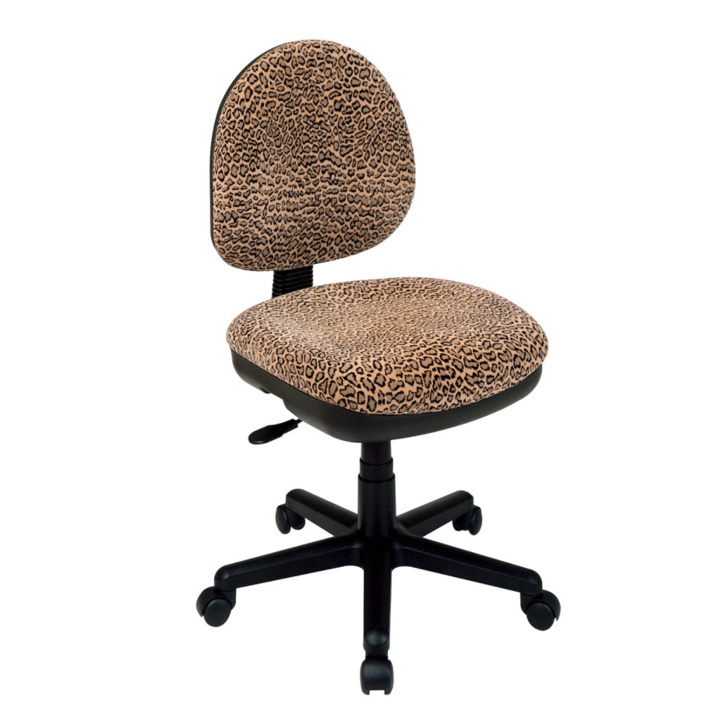 Office Star Chenille Contemporary Adjustable Swivel Chair with Flex Back - Bobcat Animal Print at Sears.com