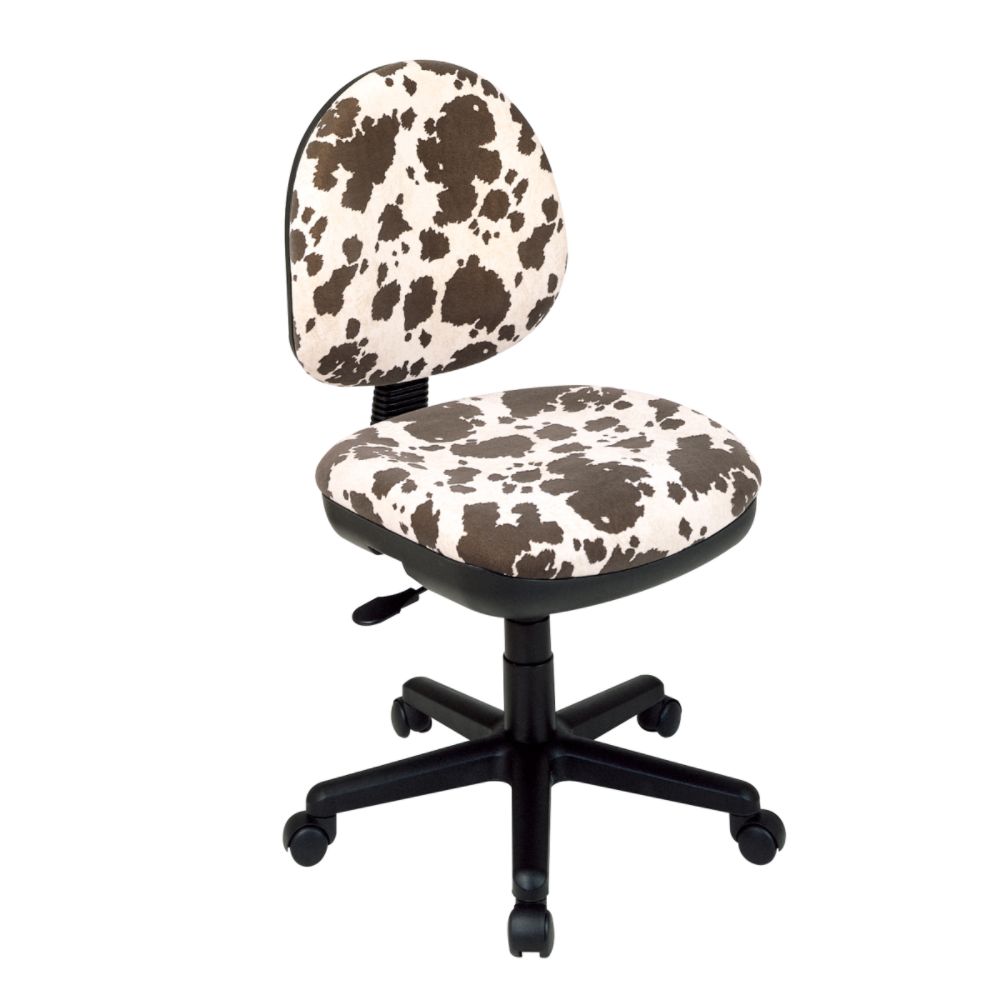 Office Star Chenille Contemporary Adjustable Swivel Chair with Flex Back - Palomino Animal Print at Kmart.com