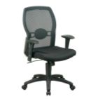 Screen Back Adjustable Chair with Mesh Seat - Black