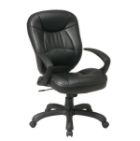 Adjustable High-Back Faux Leather Executive Chair - Black