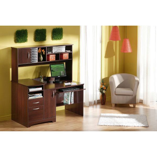 South Shore Squared Computer Desk - Royal Cherry