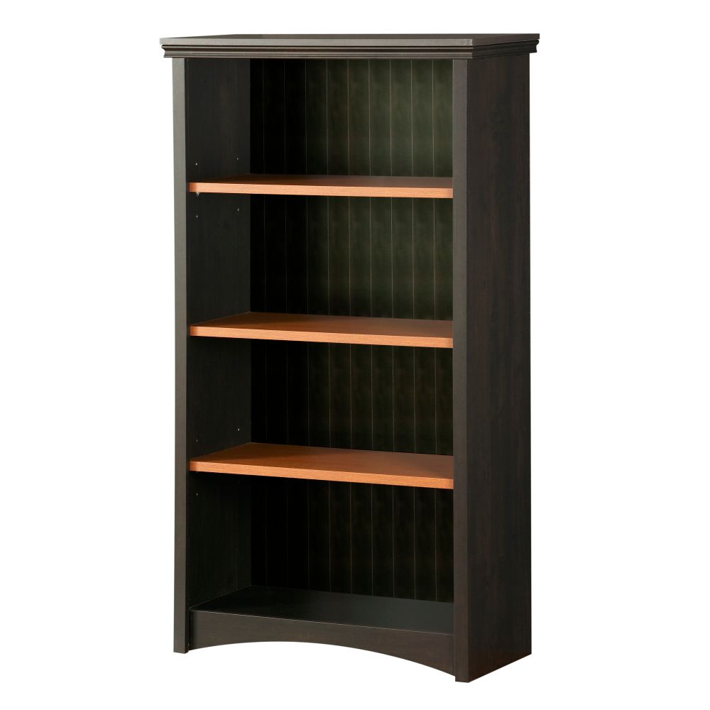 South Shore Gascony Bookcase - Ebony/Spice Wood