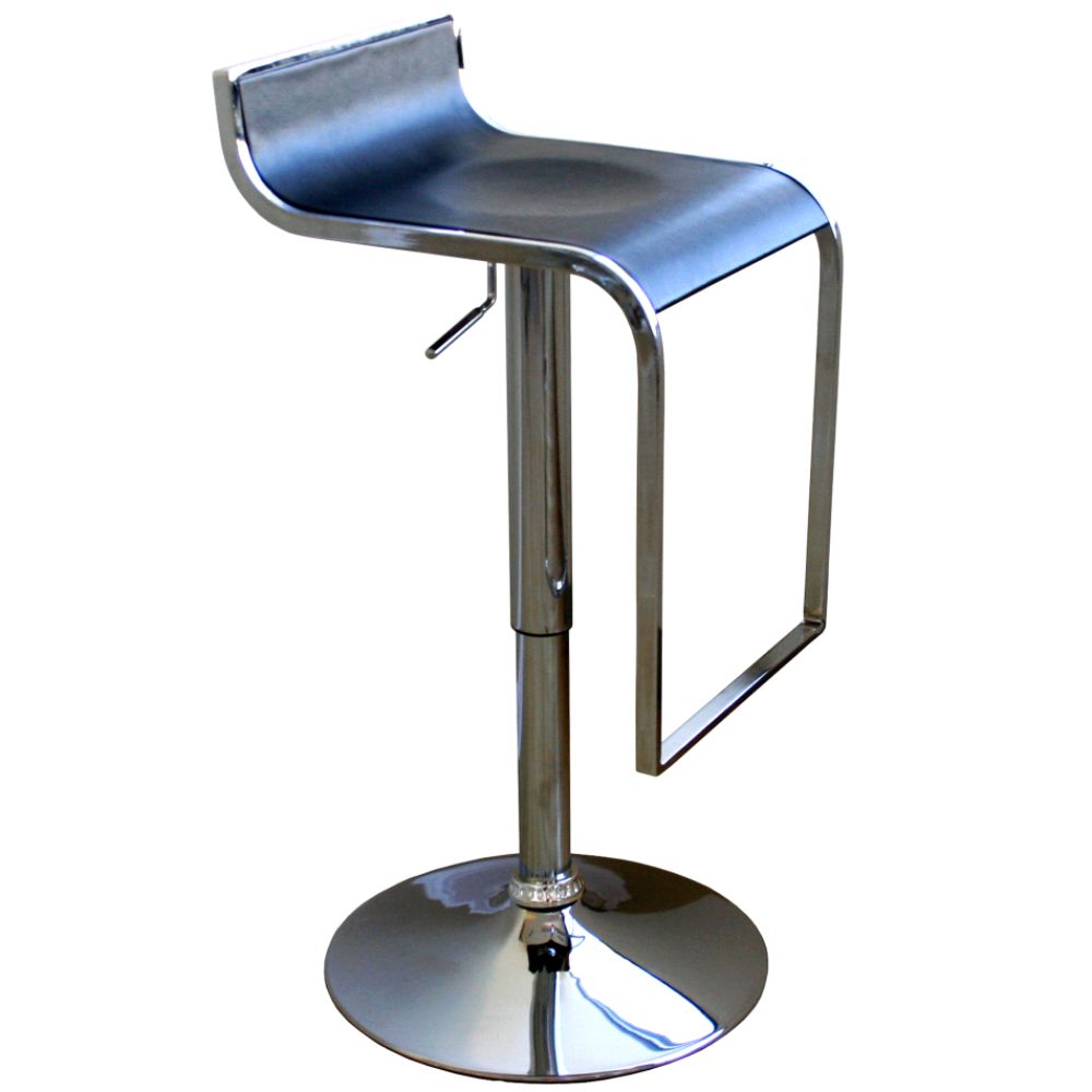 Baxton Studio Serafina Adjustable Low Back Bar Stool - Black