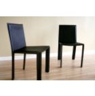 Apollo Set of 2 18-1/2"H Bonded Leather Dining Chairs - Black