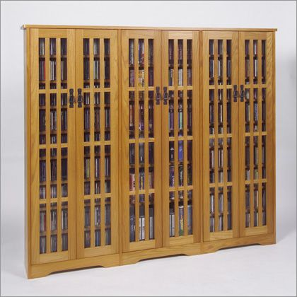 Leslie Dame High Capacity Sliding Inlaid Glass Door Mission Style Media Cabinet With Natur at Sears.com