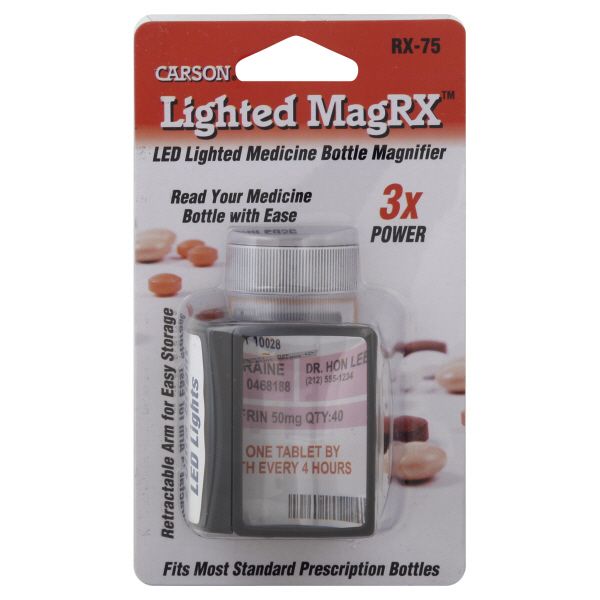Carson Bottle Magnifier Lighted MagRx 1 magnifier