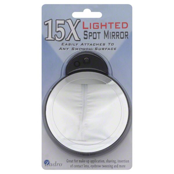 Zadro Mirror, Spot, Lighted, 15X, 1 mirror