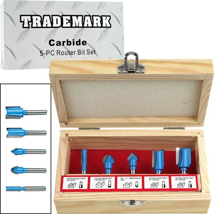 Trademark Tools Carbide Router Bit Set – 5 pc. at Kmart.com